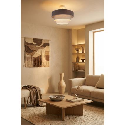 Brilagi - Prisadený luster LUNETA 1xE27/60W/230V priemer 40 cm sivá/krémová/biela