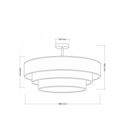 Brilagi - Prisadený luster LUNETA 3xE27/60W/230V pr. 80 cm sivá/krémová/biela