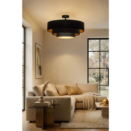 Brilagi - Prisadený luster LUNETA 3×E27/60W/230V, Ø 80 cm, čierna/zlatá