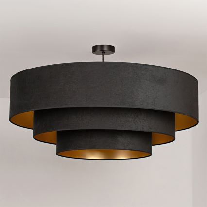 Brilagi - Prisadený luster LUNETA 3×E27/60W/230V, Ø 80 cm, čierna/zlatá