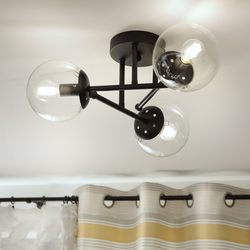 Brilagi - Prisadený luster MALIVA 3xE14/15W/230V čierna/číra