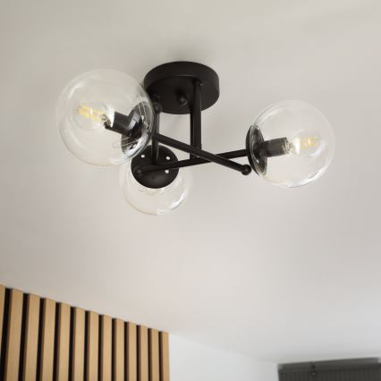 Brilagi - Prisadený luster MALIVA 3xE14/15W/230V čierna/číra