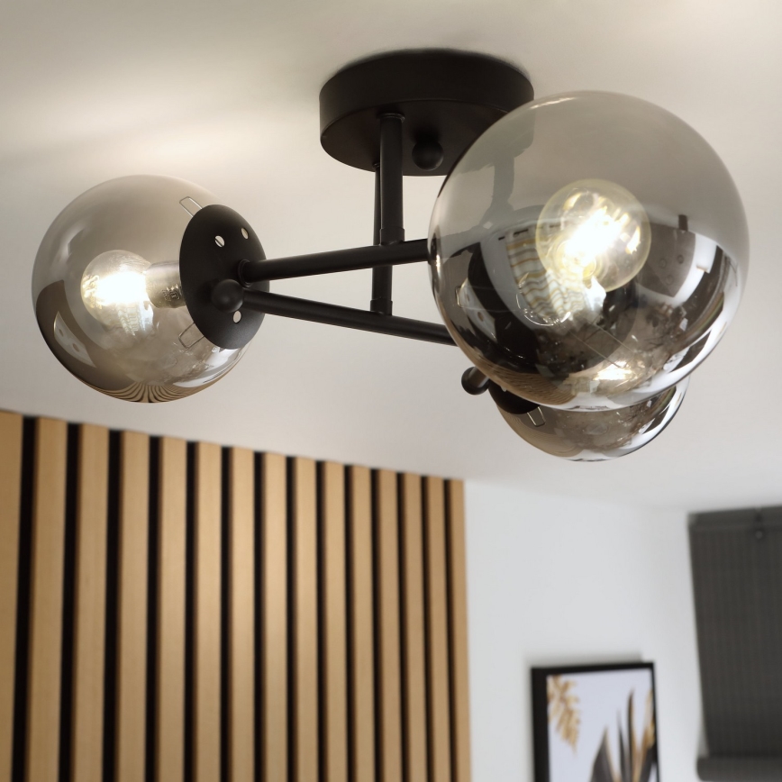 Brilagi - Prisadený luster MALIVA 3xE14/15W/230V čierna/dymová