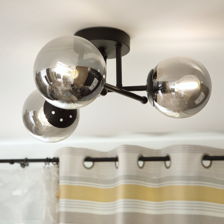 Brilagi - Prisadený luster MALIVA 3xE14/15W/230V čierna/dymová