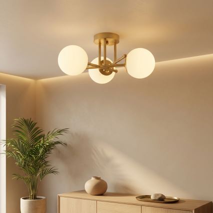 Brilagi - Prisadený luster MALIVA 3xE14/15W/230V zlatá/biela
