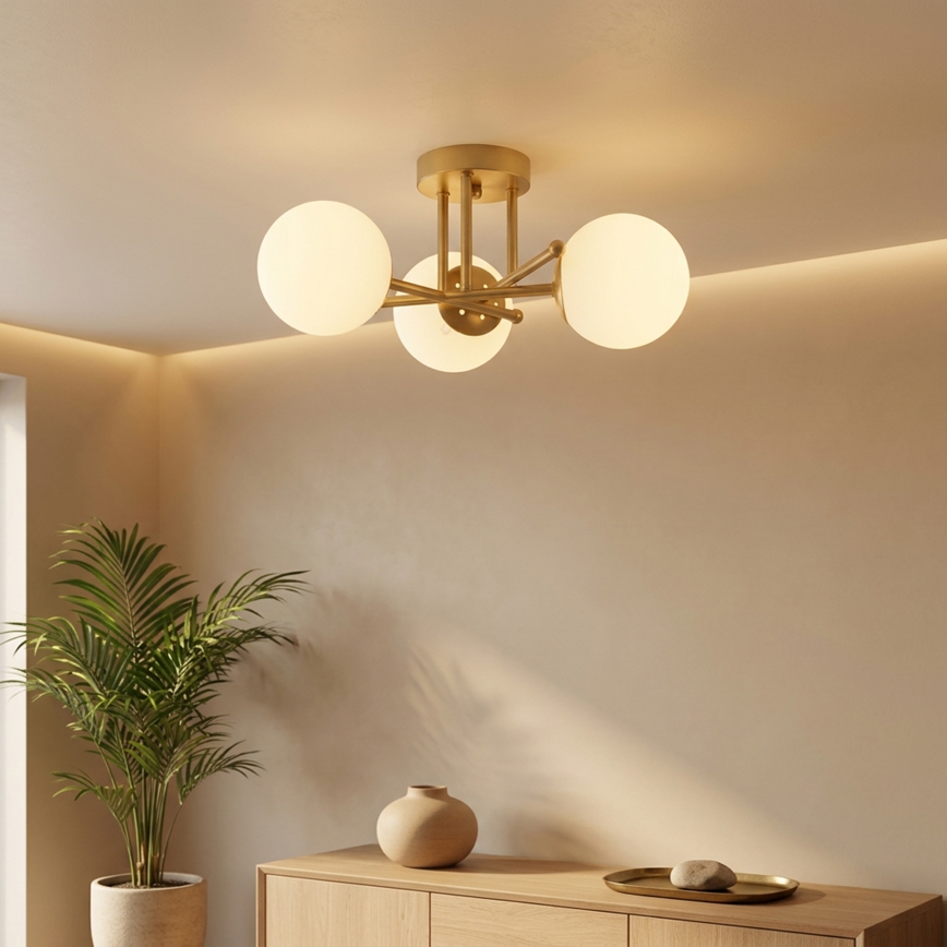 Brilagi - Prisadený luster MALIVA 3xE14/15W/230V zlatá/biela