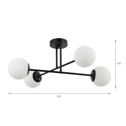 Brilagi - Prisadený luster MALIVA 4xE14/15W/230V čierna/biela
