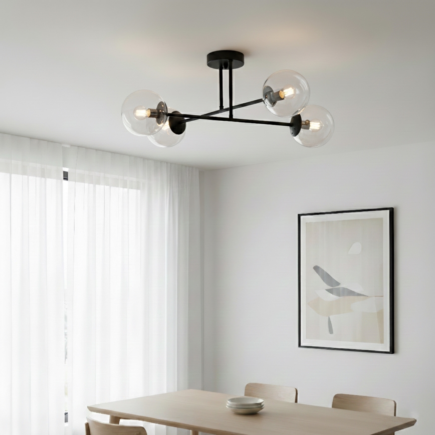 Brilagi - Prisadený luster MALIVA 4xE14/15W/230V čierna/číra