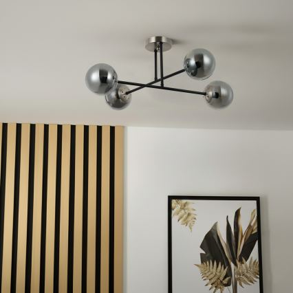 Brilagi - Prisadený luster MALIVA 4xE14/15W/230V matný chróm/dymová