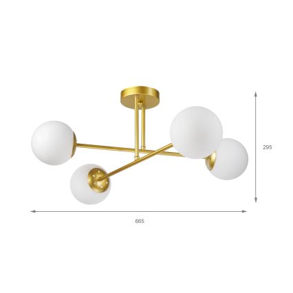Brilagi - Prisadený luster MALIVA 4xE14/15W/230V zlatá/biela