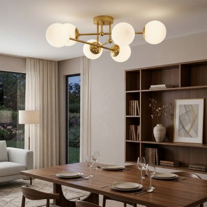 Brilagi - Prisadený luster MALIVA 6xE14/15W/230V zlatá/biela