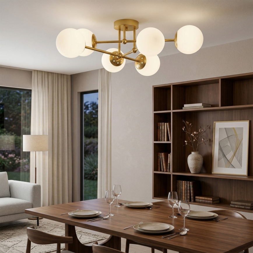 Brilagi - Prisadený luster MALIVA 6xE14/15W/230V zlatá/biela