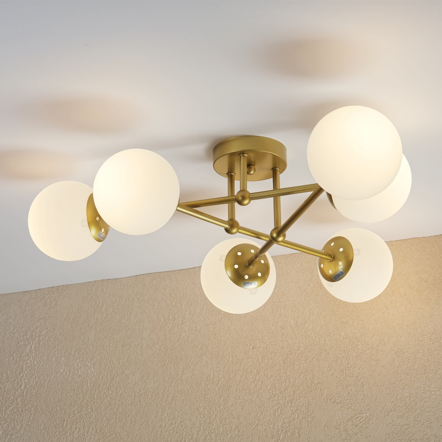 Brilagi - Prisadený luster MALIVA 6xE14/15W/230V zlatá/biela