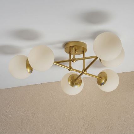 Brilagi - Prisadený luster MALIVA 6xE14/15W/230V zlatá/biela