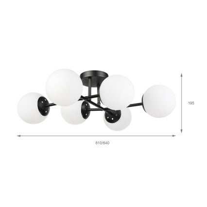 Brilagi - Prisadený luster MALONY 6xE14/20W/230V čierny