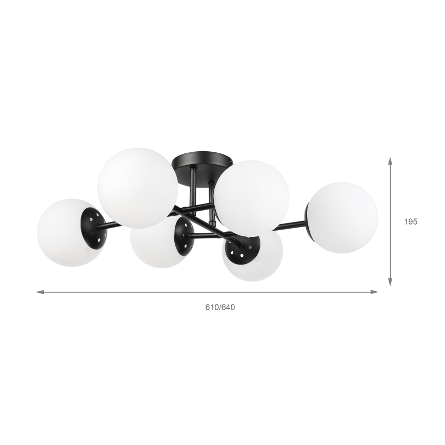 Brilagi - Prisadený luster MALONY 6xE14/20W/230V čierny