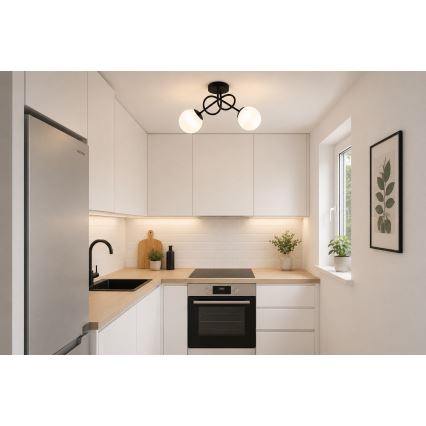 Brilagi - Prisadený luster MILO 2xE27/60W/230V čierny