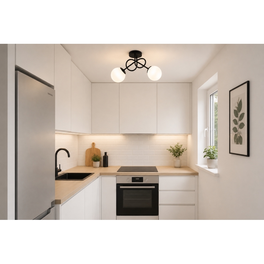 Brilagi - Prisadený luster MILO 2xE27/60W/230V čierny