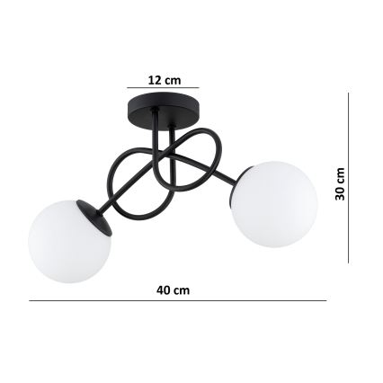 Brilagi - Prisadený luster MILO 2xE27/60W/230V čierny