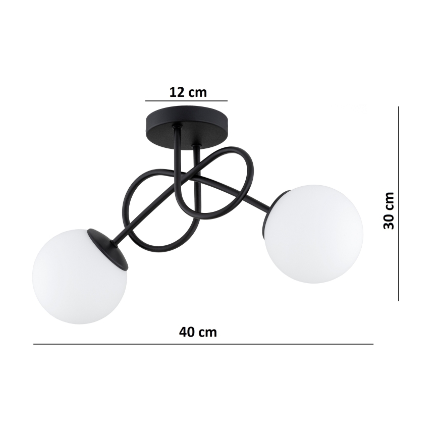 Brilagi - Prisadený luster MILO 2xE27/60W/230V čierny
