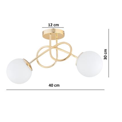 Brilagi - Prisadený luster MILO 2xE27/60W/230V zlatý