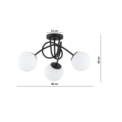 Brilagi - Prisadený luster MILO 3xE27/60W/230V čierna
