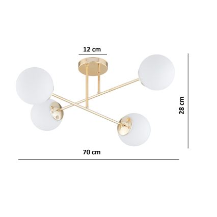 BRILAGI - Prisadený luster MILO 4xE27/60W/230V zlatý