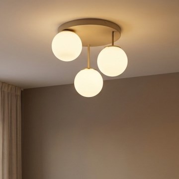 Brilagi - Prisadený luster MILO ECRU 3xE27/60W/230V béžová/zlatá