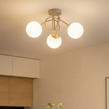 Brilagi - Prisadený luster MILO ECRU 3xE27/60W/230V béžová/zlatá