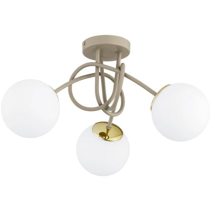 Brilagi - Prisadený luster MILO ECRU 3xE27/60W/230V béžová/zlatá