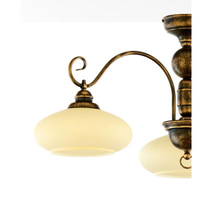 BRILAGI - Prisadený luster MOLLERO 3xE27/15W/230V pr. 84 cm bronz/patina