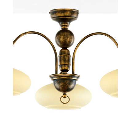 BRILAGI - Prisadený luster MOLLERO 3xE27/15W/230V pr. 84 cm bronz/patina