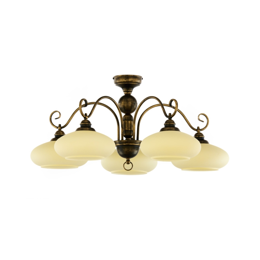 BRILAGI - Prisadený luster MOLLERO 5xE27/15W/230V, priemer 84 cm, bronz/patina