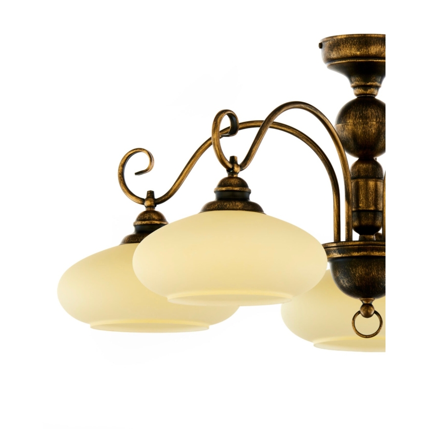 BRILAGI - Prisadený luster MOLLERO 5xE27/15W/230V, priemer 84 cm, bronz/patina