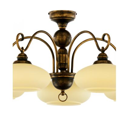 BRILAGI - Prisadený luster MOLLERO 5xE27/15W/230V, priemer 84 cm, bronz/patina