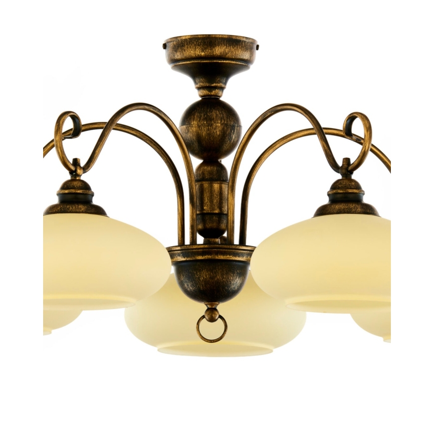 BRILAGI - Prisadený luster MOLLERO 5xE27/15W/230V, priemer 84 cm, bronz/patina