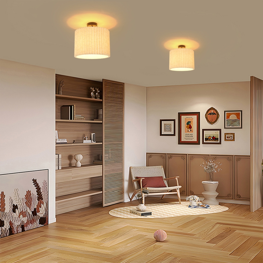 Brilagi - Prisadený luster NORDIC WAVE 1xE27/15W/230V pr. 32 cm ľanová/čierna