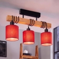 BRILAGI - Prisadený luster NUBILA 3xE27/60W/230V borovica/červená