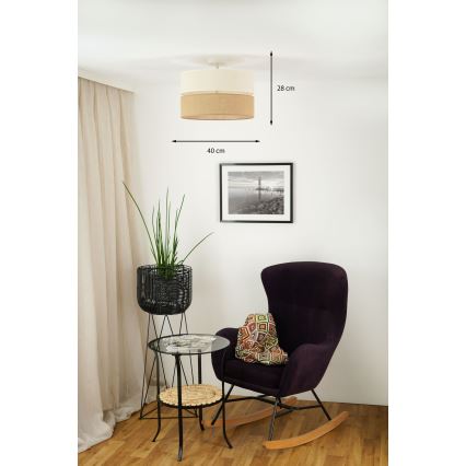Brilagi - Prisadený luster ROYAL YUTE 1xE27/15W/230V pr. 40 cm béžová/krémová