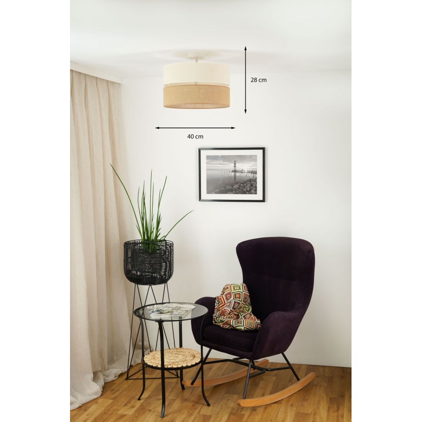 Brilagi - Prisadený luster ROYAL YUTE 1xE27/15W/230V pr. 40 cm béžová/krémová
