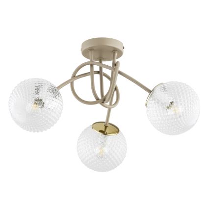 Brilagi - Prisadený luster STELLA 3xE27/60W/230V béžová/zlatá