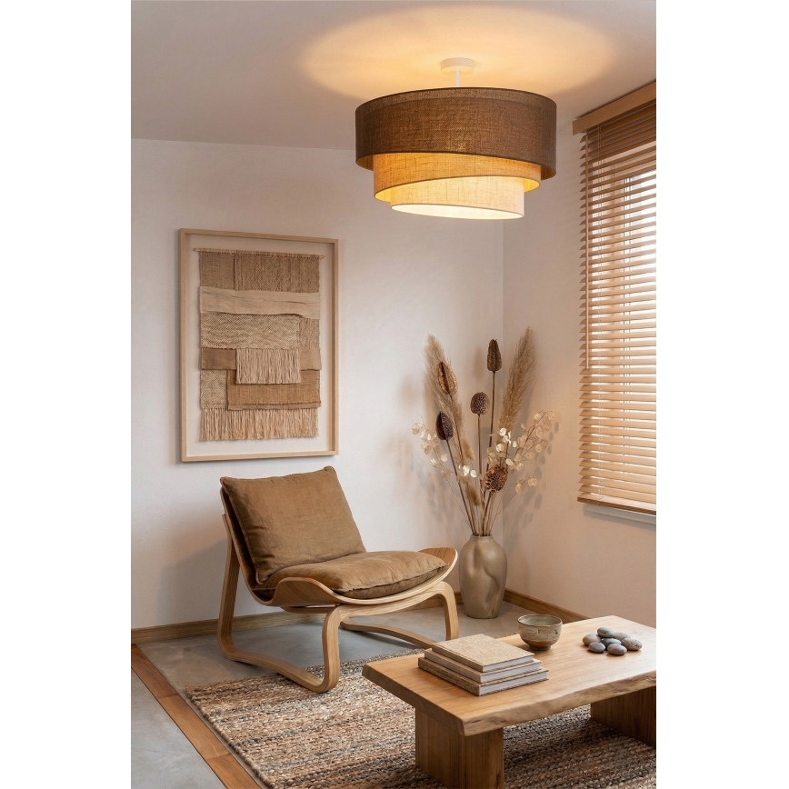 Brilagi - Prisadený luster TRIO 3xE27/60W/230V pr. 60 cm hnedá/béžová/biela