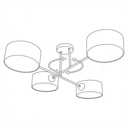 Brilagi - Prisadený luster VIRGO 4xE14/40W/230V béžová/čierna