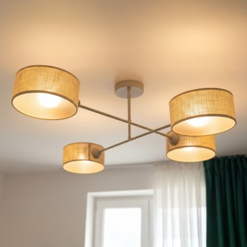 Brilagi - Prisadený luster VIRGO 4xE14/40W/230V béžová/zlatá