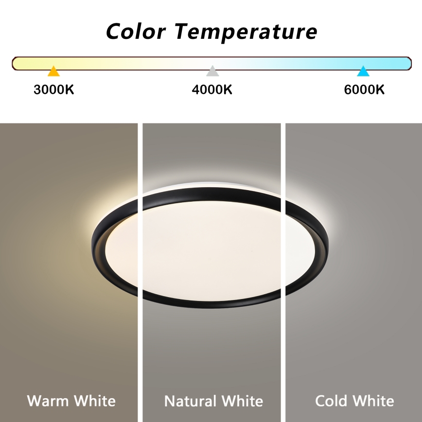 Brilagi - LED stmievateľné stropné svietidlo RIVO LED/72W/230V 3000-6000K čierne pr. 50 cm + diaľkové ovládanie