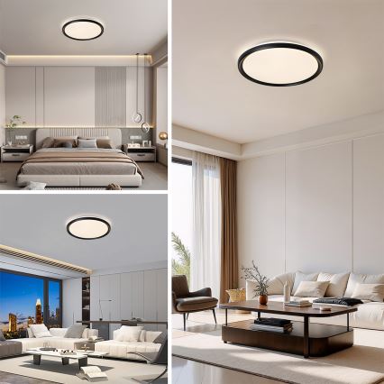 Brilagi - LED stmievateľné stropné svietidlo RIVO LED/72W/230V 3000-6000K čierne pr. 50 cm + diaľkové ovládanie