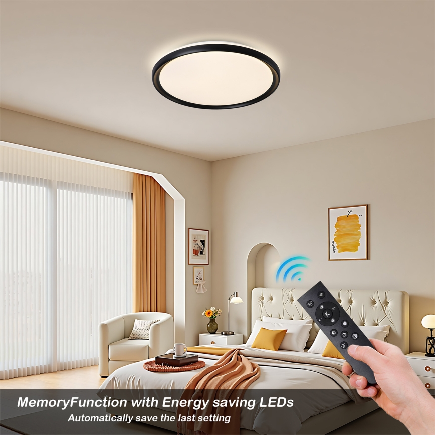 Brilagi - LED stmievateľné stropné svietidlo RIVO LED/72W/230V 3000-6000K čierne pr. 50 cm + diaľkové ovládanie