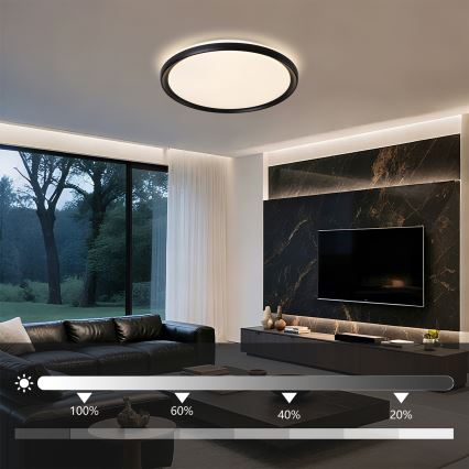 Brilagi - LED stmievateľné stropné svietidlo RIVO LED/72W/230V 3000-6000K čierne pr. 50 cm + diaľkové ovládanie