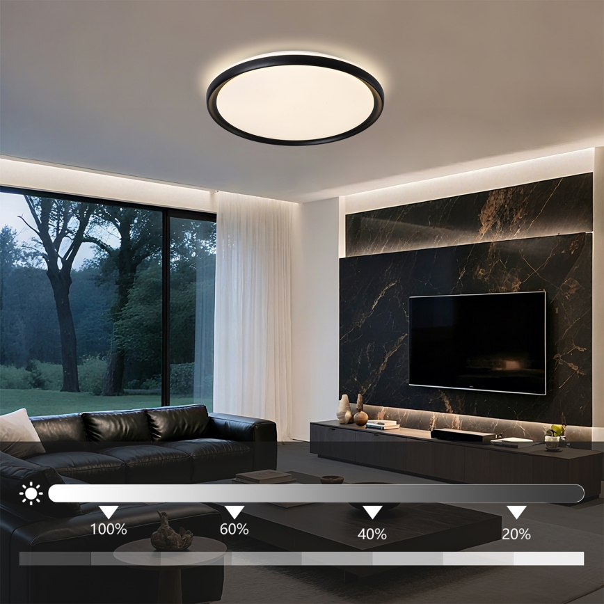 Brilagi - LED stmievateľné stropné svietidlo RIVO LED/72W/230V 3000-6000K čierne pr. 50 cm + diaľkové ovládanie