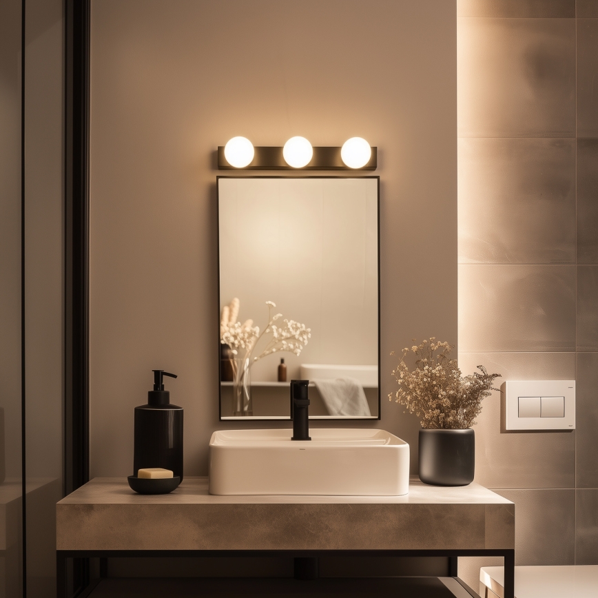 BRILAGI - SADA 2x LED Kúpeľňové nástenné svietidlo HOLLYWOOD 3xLED/3W/230V 39 cm IP44 čierna